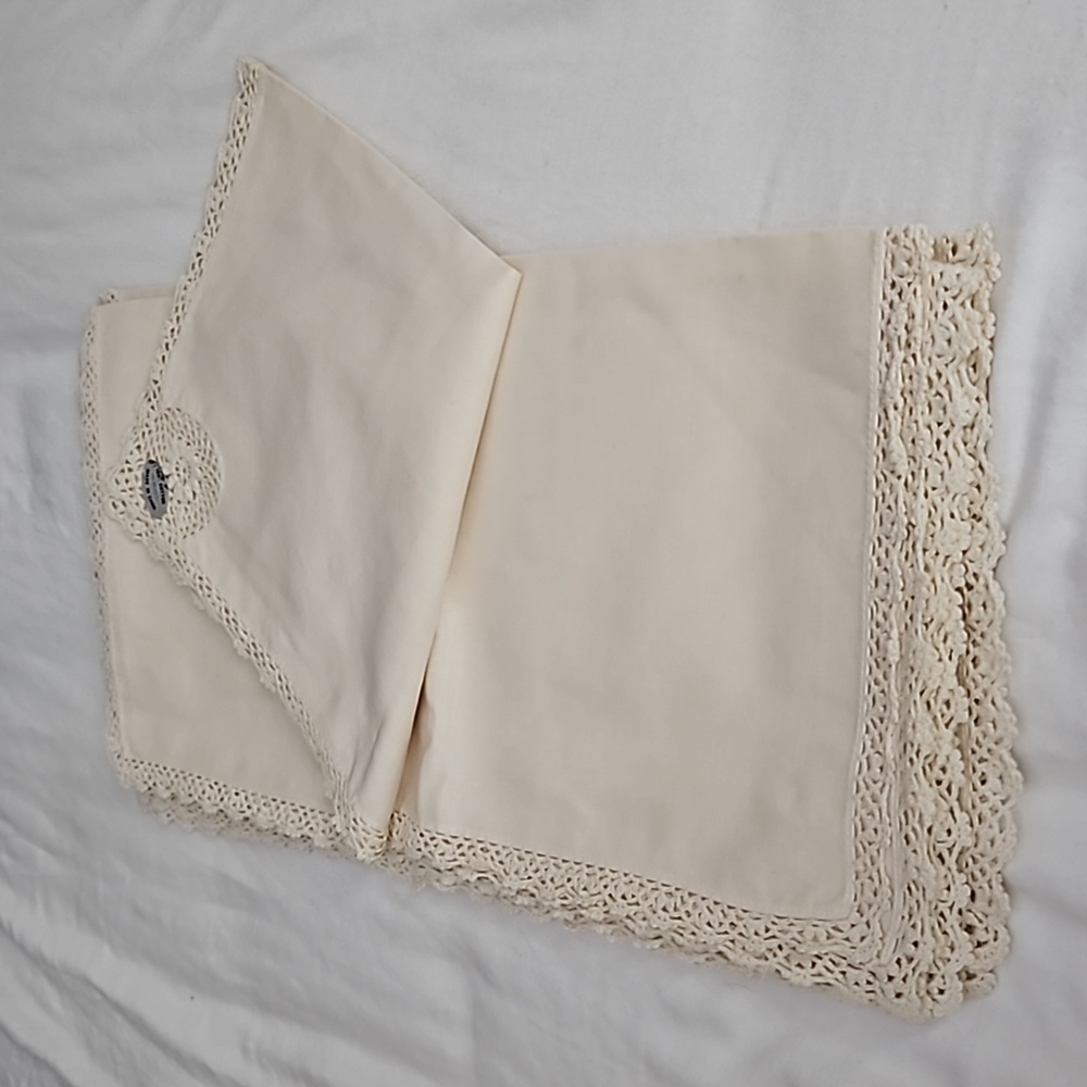 Cotton Cream Napkins Crochet Edge Set of 6